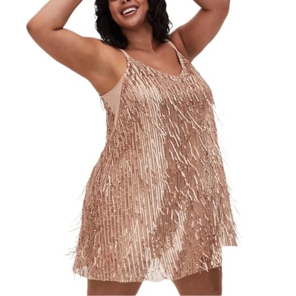 Torrid Rose Gold Sequin Party Dress Size 2